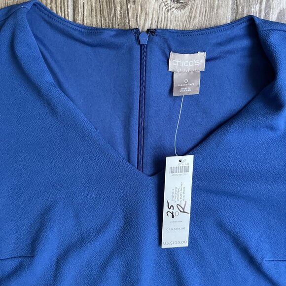 Chicos Dress‎ Blue Kimono Flounce Stretch Fairycore Goddess Flowing Tight Fitted - Picture 4 of 9